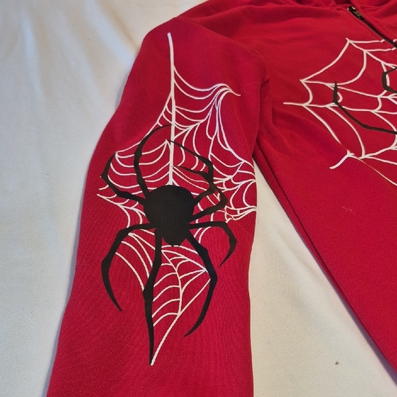 Spider Web Hoodie Sweatshirt - Picture 6 of 14